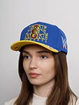 Бейсболка MITCHELL NESS арт. HP8264-TTTBLUE Jake The Snake WWE (синий / желтый)